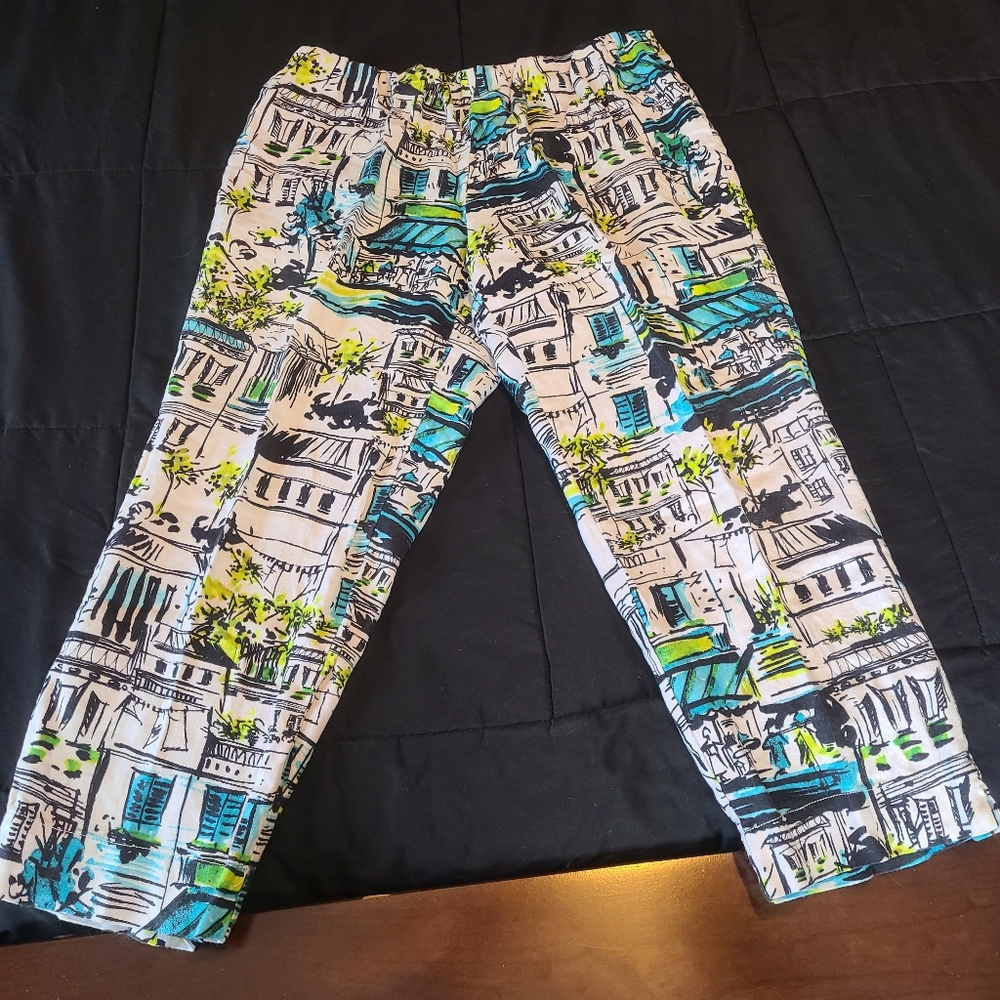 Lantana Casuals cropped linen pants, size L